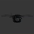 Black Military Style Helicopter With Rotating Propellers And Sleek Design In Flight