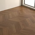 Herringbone Pattern Wooden Flooring in Warm Brown with Natural Wood Grain