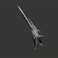 Futuristic Sci Fi Weapon With Metallic Blade And Intricate Hilt Design