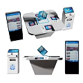 Modern all-in-one intelligent registration machine technology booth 3d model
