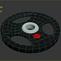Black Weight Plate With Red Dot And Central Hole For Fitness Equipment