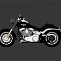Vintage Classic Black Motorcycle With Chrome Accents Large Wheels And Black Seat