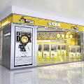 Bright Yellow And White Claw Machine Playground Interior With Fun Claw Games