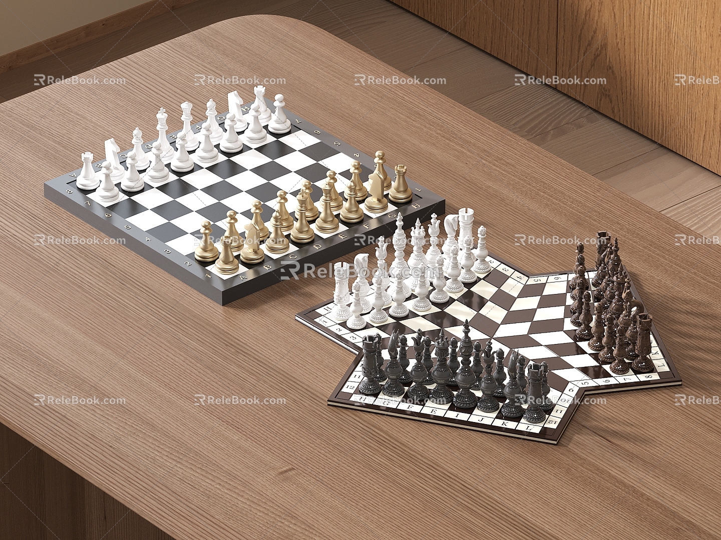 Chess board chess board game entertainment equipment 3d model