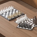 Chess board chess board game entertainment equipment 3d model