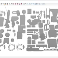 Hard surface mechanical parts combination of mechanical parts 3d model