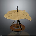 Decorative Wooden Furniture Featuring Multiple Rotating Layers Sturdy Pillar And Circular Base