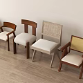 Various Design Modern Dining Chairs Featuring Wooden Frames Upholstered Seats And Woven Backrests