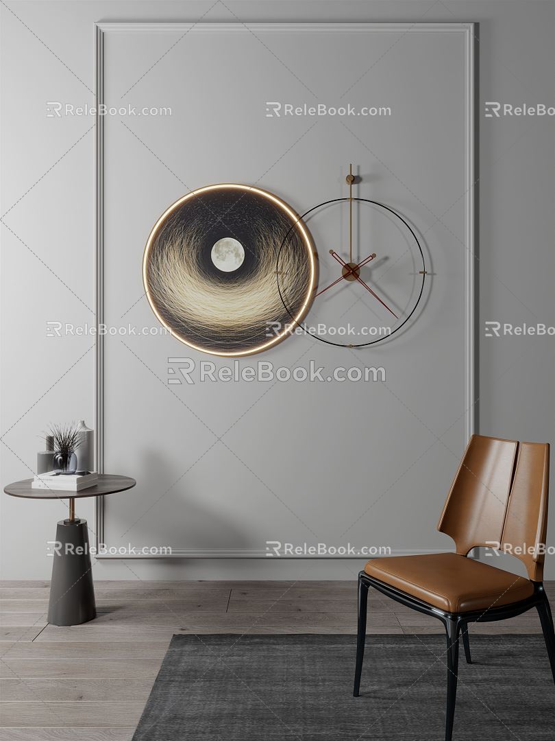 Modern clock luminous wall clock 3d model