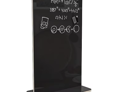 Functional Chalkboard Wall Hanging With Math Formulas And Cartoon Drawings 3d model