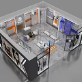 Modern Clothing Store Display Cabinet Interior With Mannequins And Clothing