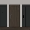 Security Doors Three Different Designs With Wood Grain Dark Finish And Black Locks