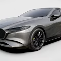 Gray Modern Sedan Car With Sleek Body Design And Black Alloy Wheels