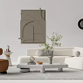 Modern sofa coffee table combination 3d model