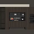 Modern Wine Cabinet Design With Dark Wood Finish Glass Doors And Storage Compartments