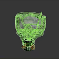 Weapon Tactical Gas Mask With Transparent Visor Green Straps And Red Filters Design