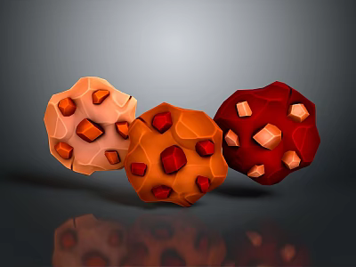Casual 3 Piece Sofa Set Featuring Orange Red Tones Shiny Fabric And Square Decor Buttons 3d model