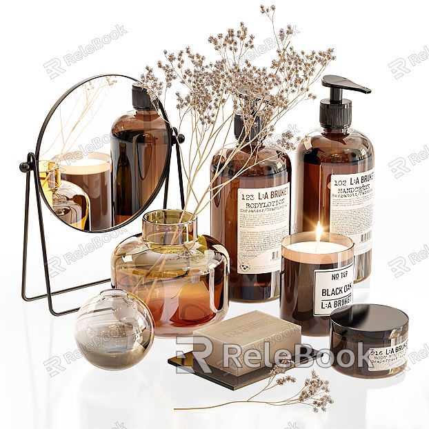 Modern toiletries cosmetic bath products combination model