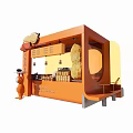 Orange Themed Peanut Mall Store With Cartoon Mascot And Product