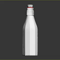 Clear Glass Milk Bottle With Red Cap And Metal Clasp Design For Daily Use