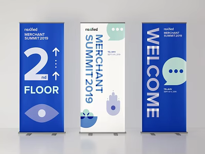 Merchant Summit 2019 Billboards Featuring Welcome Message 2nd Floor Redefined Standards and Icons 3d model