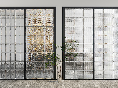 Modern sliding door glass partition model