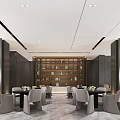 Modern Sales Office Interior With Floor to Ceiling Windows And City Skyline View