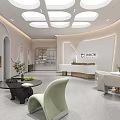 Modern Light Luxury Beauty And Hair Salon Reception Lobby With Elegant Comfortable Warm Waiting Space