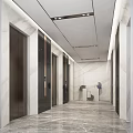 modern elevator hall elevator 3d model
