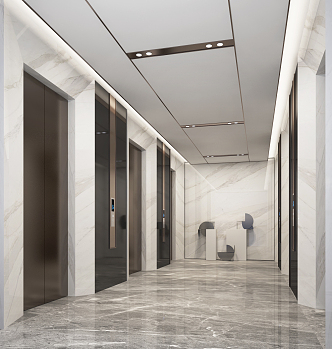 modern elevator hall elevator 3d model