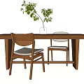 New Chinese Rectangular Dining Table Dining Table Dining Chair Log Dining Table 3d model