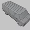 White Classic Cargo Van With Boxy Shape And Front Exterior Design 3d model