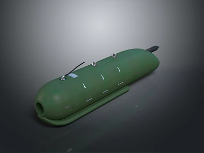 Green Military Weapon Missile With Surface Structural Details And Component Design 3d model