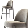 Modern Upholstered Bar Stools With Comfortable Seat Backrest And Tall Wooden Legs Design