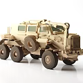 6x6 Sand Colored Tactical Armored Functional Vehicle with Small Windows and Roof Gear