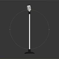 Silver Floor Standing Speaker With Black Base And Reflective Surface On Gray Background 3d model