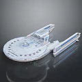 Futuristic Spaceship Design With Blue Accents For Cosmic Exploration Missions