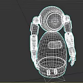 White Egg Shaped Robot Character With Round Head And Digital Display Arms 3d model