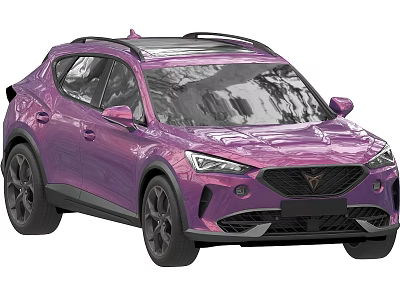 Purple Modern SUV Car With Sleek Body Design And Black Wheels 3d model