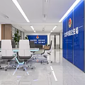 Modern Bright Public Security Service Hall With Neat Workstations And Spacious Comfortable Public Service Environment