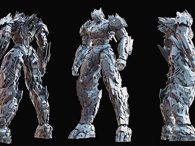 Smart Robot With Intricate Mechanical Structure And Metal Armor Three Different Angles 3d model