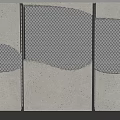 Gray Wall Surface with Damaged Areas Exposing Grid Structure and Cracks 3d model