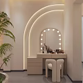 Warm Cozy Beauty Salon Corridor Space With Soft Wall Lights And Stylish Wall Decorations