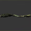 Detailed Terrain Model With Green Vegetation And Pink Topographic Areas