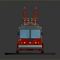 Red Fire Truck Model Featuring Extendable Ladder And Detailed Exterior Design