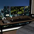 E-sports room computer desk study 3d model