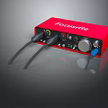 Focusrite Red Audio Interface with Cables for Headphone and Speaker Connection 3d model