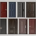 Various Security Doors with Multiple Designs and Colors for Home Safety 3d model