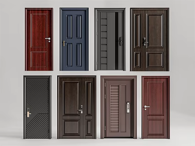 Modern security door entry door security door 3d model