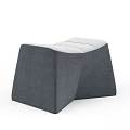 Gray Fabric Sofa Bench with Padded Seat and Modern Geometric Design 3d model